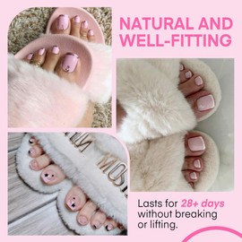 UNA GELLA Square Toe Nail Tips For Big Toe, 504Pcs 15Sizes Soft Gel Full Cover Toe Nail Tip Pre-buff Fake Acrylic Toe Nail Press Ons Soak Off Pedicure For Nail Extensions Home DIY Nail Salon