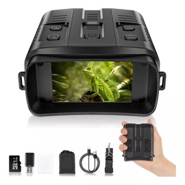 Binoculares Infrarrojos Visión Nocturna, pantalla TFT de 3 ", Zoom 10x, Imágenes de 42 M y video 4K, Soporte Wifi, Adecuados para Actividades al Aire Libre, Observación de Vida Silvestre y Paisajes