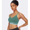 ANGOOL Strappy Sports Bras for Women, Longline Medium Support Yoga
