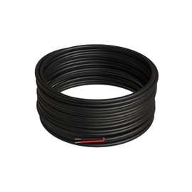 500FT 18AWG Outdoor Alarm Wire – 2 Conductor Solid CCA Cable, Black | CL2 Rated, Direct Burial, UV & Weather Resistant Security Wire for Exterior Use