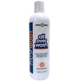 Fresh Body FB All Over Wash for Hair, Face & Body, 10.8oz Shampoo and Body Wash for Men & Women - Citrus Vanilla Grove Shower Gel - Packs: 1 Pack