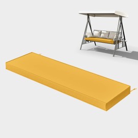 Pakunoda Premium Outdoor Bench Cushions for Patio Furniture 3.5inches Memory Foam Bench Cushion Waterproof Fade Resistant Porch Swing Cushions with Straps 60×18 Inch Yellow