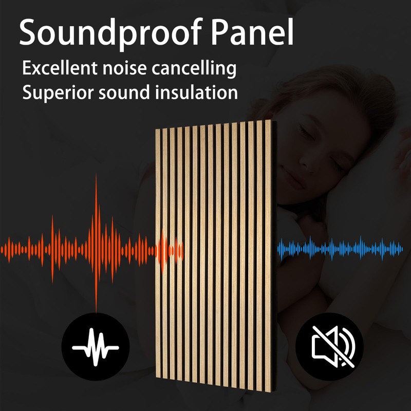 2Pcs Wood Slat Acoustic Panels for Wall - 47.2in x