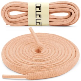 DELELE 2 Pair Oval Shoes laces Half Round 1/4" Athletic Shoelaces Shoe Strings Light Orange-51 inch