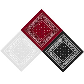 3 Stück Bandanas Schals Halstücher Manschetten Cashew Turban Designs Taschentücher Neuheit Druck Kopfbedeckung Herren Damen Unisex Erwachsene und Kinder 54 x 54 cm