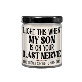 Daughter in Law Candle Light This When My Son is on Your Last Nerve Funny Birthday Christmas 9 Oz. Vanilla Scented Soy Wax for Women