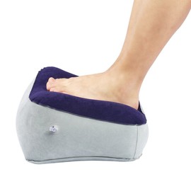 VGEBY Inflatable Foot Cushion Cushion Foot Rest Relaxation for Airplanes Offices Home Travel (Colour: Gray+Blue)