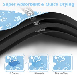 Dog Cat Mat for Food and Water,Rapid Absorbent Pet Feeding Mat, Bone Shaped Dog Placemat Bowl Mat with Rubber Backing,No Stains Pet Food Mats Indoor, Pet Accessories Supplies,Blue 12"×18"