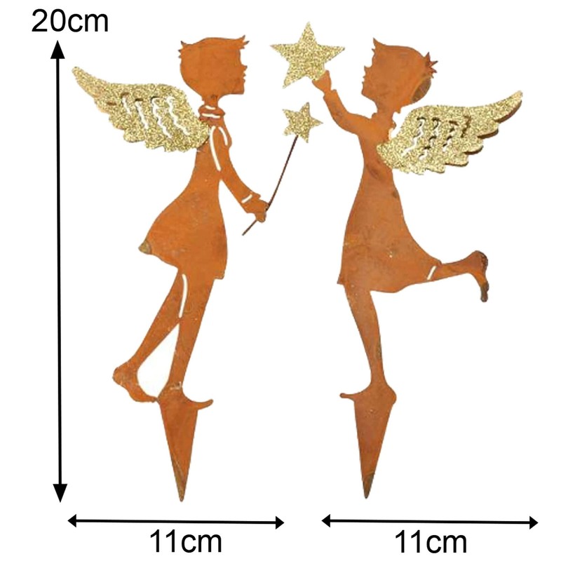 Storm's Gartenzaubereien Garden Stake Angel Figurine Set of 2 to
