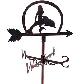 Alnicov Mermaid Metal Weather Vane,Vintage Weather Vane Direction Indicator for Outdoor Garden Roof Paddock Decoration Weather Vane