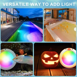 ASLONG Led Pool Lights for Inground Pools Smart RGB Dimmable Underwater Submersible Lights with APP Control, IP68 Waterproof 12V for Swimming Pool Spa Light, Hot Tub - Little White Duck, 26.2FT Cord