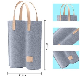 Daphilly Wine Bags, 2Pcs 2 Bottles Felt High Grade Wine Gift Bag for Birthday, Christmas,Baby Shower, Wedding, Graduation, Christmas and Thanksgiving