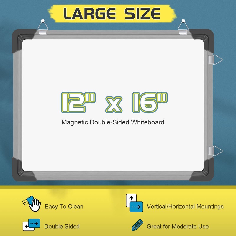Dry Erase Calendar Whiteboard for Wall, Polegas 16" X 12"