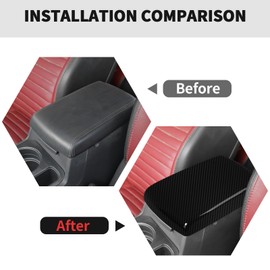 RT-TCZ Center Console Cover Armrest Box Trim Cover Decoration Interior Accessories for Dodge Challenger 2009-2014 (Black Carbon Fiber)