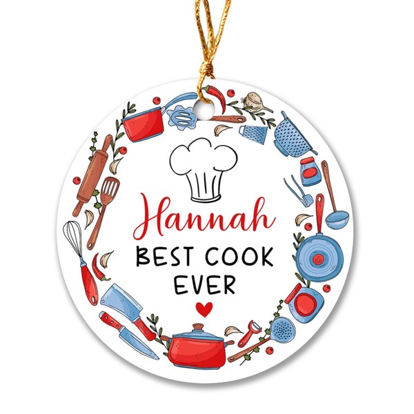 Best Cook Ever Xmas Ornament 2024, Personalized Food Cooking Christmas