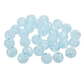 PATIKIL 60pcs Acrylic Beads, 12mm Cute Beads Bulk Spacer Bead Bubble Ab Crystal Plastic Candy Loose Round Pearl Bead,Cyan
