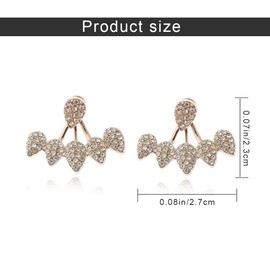 Crystal Stud Earrings for Women Silver Gold Earrings Diamond Leaf Feather Stud Earrings Hypoallergenic Cartilage Tragus Stud Earrings for Girls Valentine's Day Birthday Gifts, Alloy Steel