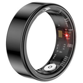 Bitzeit Smart Ring Health Tracker for Men Women, Health Sleep Heart Rate Blood Oxygen Tracker Smart Ring with Wireless Charger Box, IP68 Waterpro of Bluetooth Tracker Rings (Glossy Black#12)