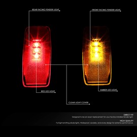 4Pcs Dually Bed Fender LED Side Marker Light for 94-02 Dodge Ram Truck