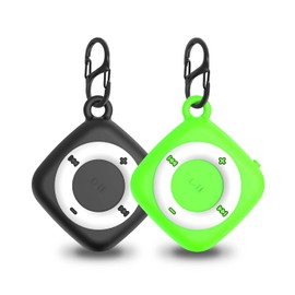 [2 Pack] Silicon Case for Tile Mate 2022 Tracker with Keychains, Waterproof Full Body Protective Cover for Tile Mate Holder, Anti Lost Hidden Full Cover for Tile Mate (Black & Green)