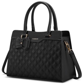 RAINSMORE Purses for Women Top-Handle Leather Handbag Waterproof Small Purses for Women Crossbody Anti Theft Tote Purse Black