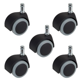 Dörner + Helmer Pack of 5 Parquet Double Swivel Chair Castors Office Chair Castors 50 mm Traceless Load Capacity 40 kg