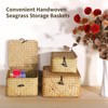 3 PCS Handwoven Natural Seagrass Storage Baskets, Wicker Baskets with