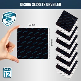 Rug Gripper Pad 12 Pcs - Washable & Reusable Rug Grippers for Laminate Floor - Anti Slip Rug Underlay - Suitable Carpet Grippers for Marble, Wooden Floors & More