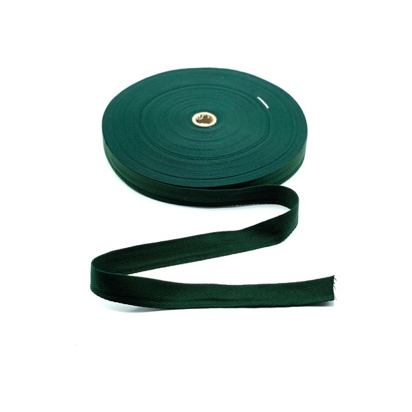 Dark Green Cotton Blend Binding Apron Herringbone Twill Webbing Tape Sew Strap 25mm Wide 1"- 5 metres