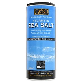 Geo Organics Atlantic Fine Ground Sea Salt 500g (Pack of 6)