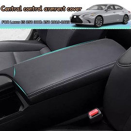 Kakash Custom Interior Accessories for Lexus ES 250 300h 350 2019 2020 2021 2022 2023 Leather Center Console Cover Armrest Pad,Waterproof Anti-Scratch Protector Your Armrest(Gray Stitches)