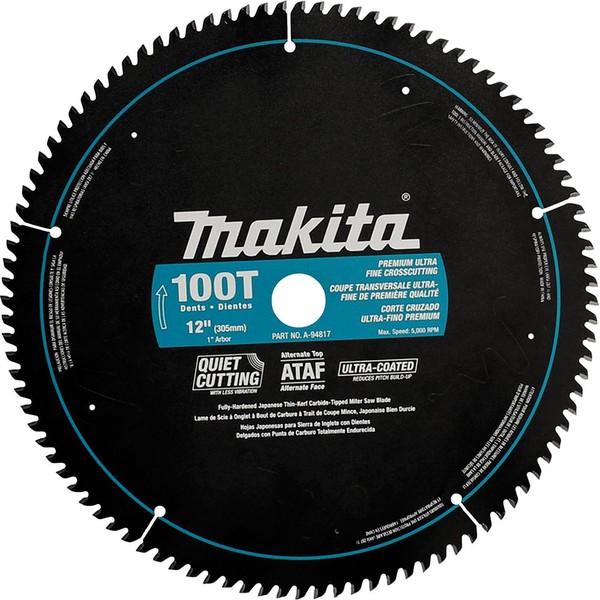 Makita A-94817 12-Inch 100 Tooth Ultra Coated Mitersaw Blade , Black