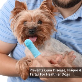 10 Pack Hund Finger Zahnbürste, Hund & Katze Zahnbürste, 360º Silikon Welpen Zahnbürste, Hunde Katzen Zahnreinigung Zahnpflege (Blau)