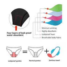 Beautikini Period Swimwear for Teens Athletic Racerback Period Swimsuit One Piece Training Period Bathing Suit for Teen Girls(Black,M)