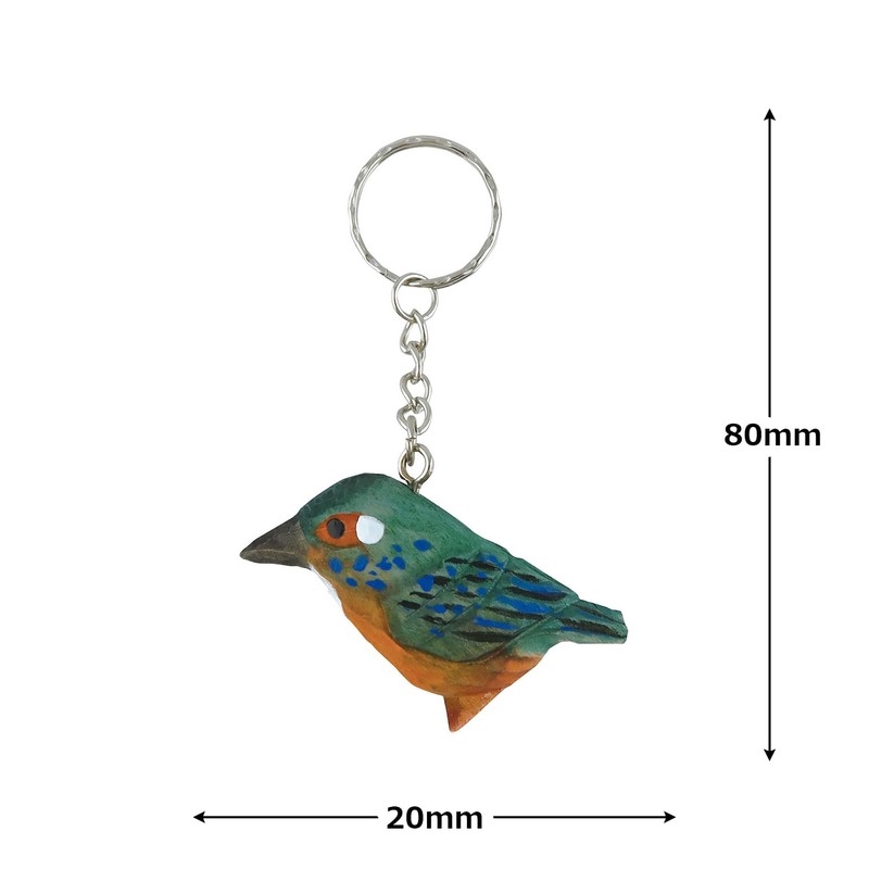 Elcomune Key Chain Wood Key Ring Kingfisher KC-16