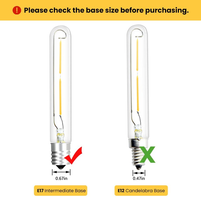 Bonlux LED T6.5 Exit Sign Clear Light Bulbs, 2W E17