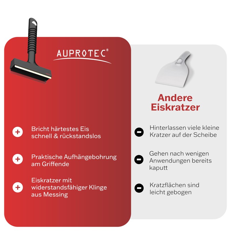 Auprotec Ice Scraper A 13 with Brass Blade Red Yellow