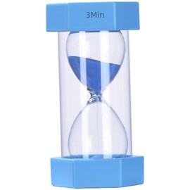 Colorful Sand Timers, Hourglass Sand Timers 3 Minutes Sandglass Timer with Protective Cover for Toothbrush Timer Games Classroom Home Office Cooking(Blue+3Min)
