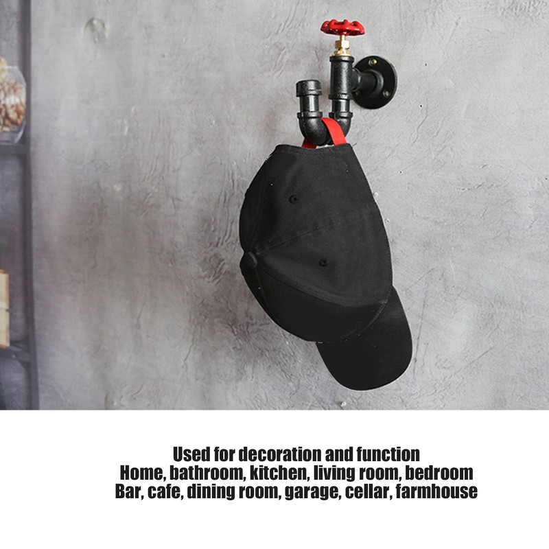 Industrial Pipe Coat Hook Rack Heavy Duty Rustic Hat Robe