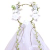 White Garland Veil Green Branch Exquisite Elegance Manual Satin Garland