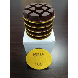 BRILLA 3" METAL BOND Diamond Polishing PAD 100GRIT for Concrete Marble Granite Floor 6p