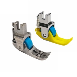 HONEYSEW 2PCS Roller Sewing Presser Foot Rubber Wheel Small Light Sew Foot Stitching PVC Leather Fabric for Most Industrial Sewing Machine