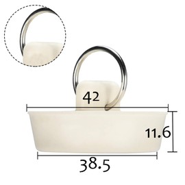 6Pcs Rubber Seal Plugs Covers with Hanging,White Bath Sink Plug,Drain Stoppers for Balcony,Kitchen Sinks For holes with a diameter of 38.5mm to 42mm