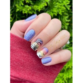 Color Street Nail Polish Strips PALM DOWN cute CLEAR OVERLAY (FDL106) MANICURE