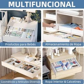 Toketa 18 Pcs Organizador de Ropa Interior, Varios Tamaos Organizador de Cajones,organizadors de Calcetines para Sujetadores, Calzones Ropa de Beb... 