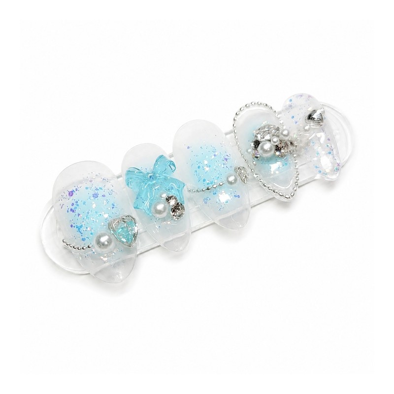 Sky Blue Balloon - Short Almond / 하늘색 풍선 -