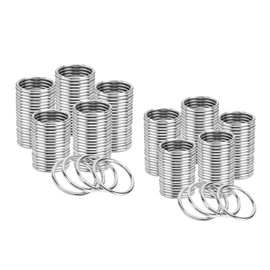 Taicols Key Rings, 200 Pcs Metal Keychain Rings, Round Split Key Rings for Keychains, Split Keyrings Flat O Ring, Heavy Duty Titanium Keyring, Keys Pendants, ID Tags Car Keys Organization Key Ring