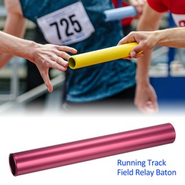 M METERXITY 2 Pack Relay Track Baton - Smooth Aluminum Alloy Hollow Tube, Apply to Team Building/Relay Races (1.5" x 11.8", Red)