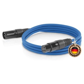 ETEC, XLR Cable, Microphone Cable, XLR Male to XLR Female, XLR Connection Cable, Blue, 5.00m