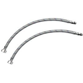 AERZETIX - C51096 - Set of 2 Hose Lines for Mixer Tap Female 1/2 Inch - Male M10 - Length 400 mm - Flexible Connection Bathroom Kitchen - Flexible Sanitary Fitting - Tap Hose